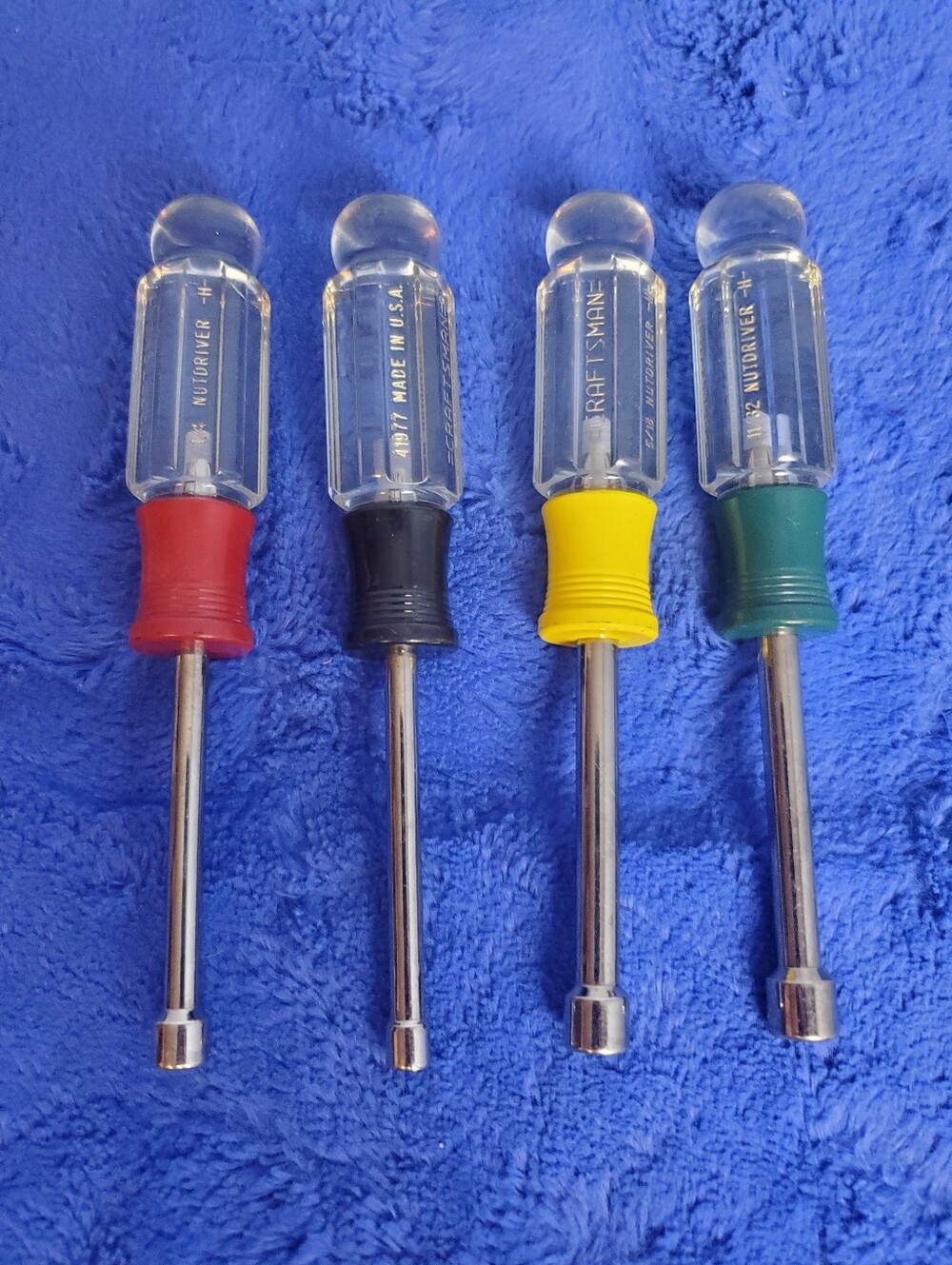 Lot Of 4 Vintage Craftsman Nutdrivers 3/16, 1/4 5/16, 11/32 Made In U.S.A